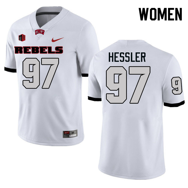 Women #97 Grant Hessler UNLV Rebels College Football Jerseys Stitched-White